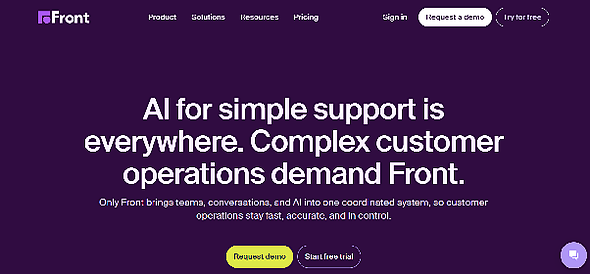 Maarket's list of top customer support software-Front