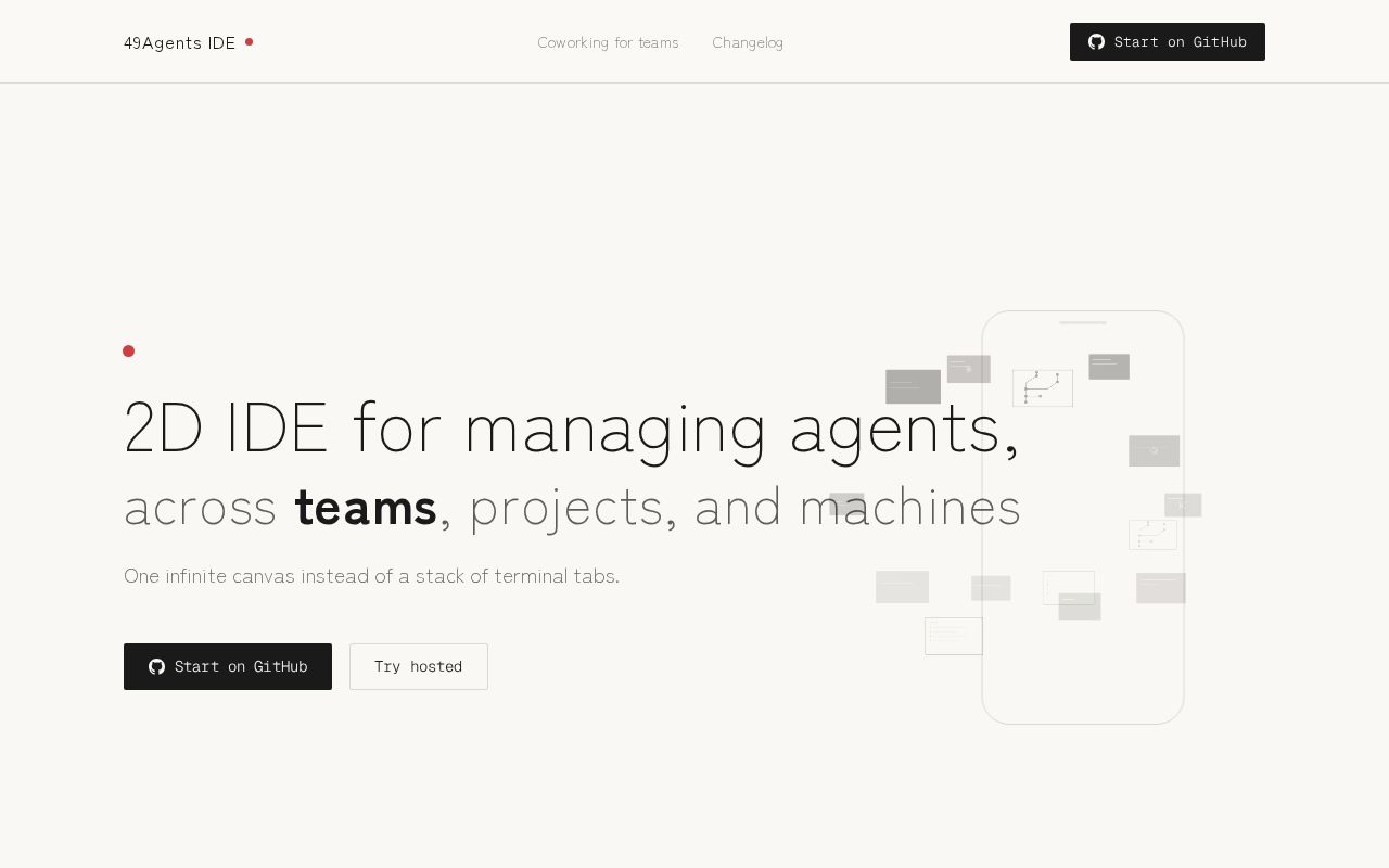49agents IDE screenshot 1