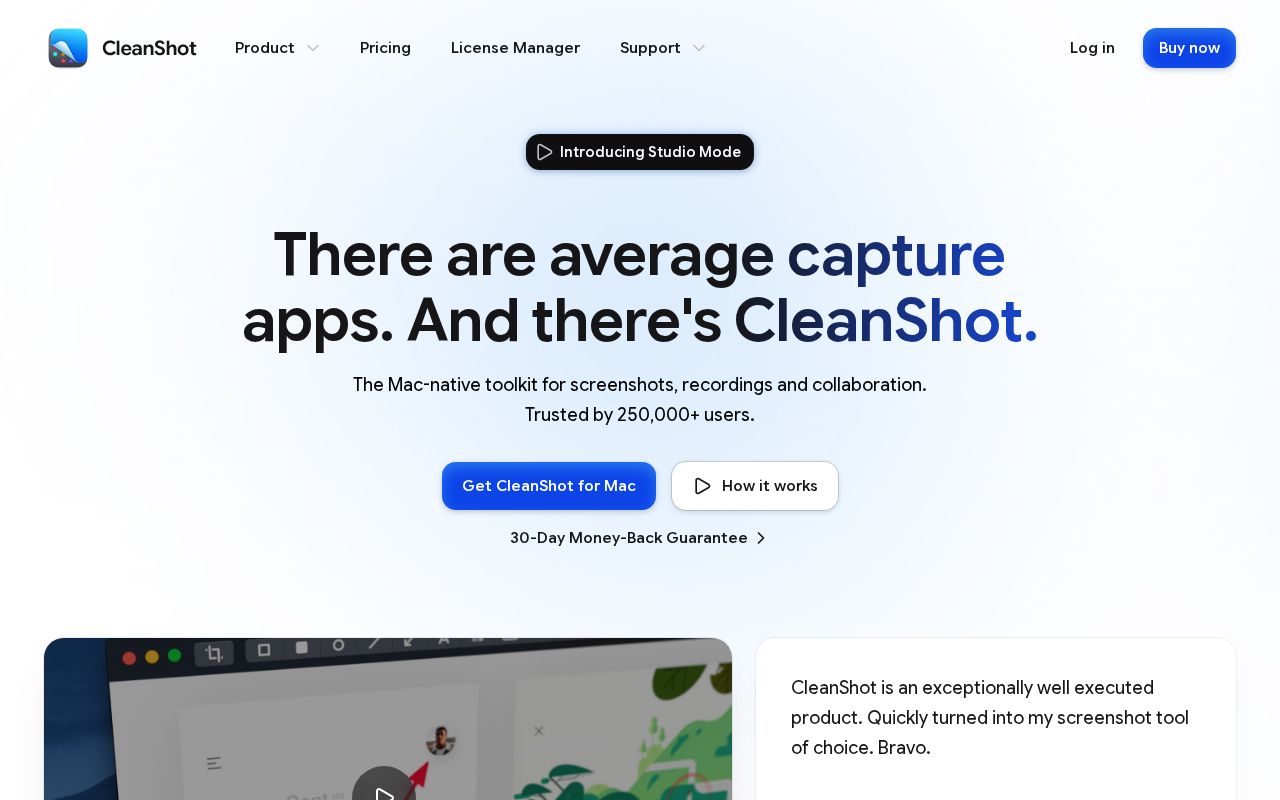 CleanShot 5.0 with Studio Mode screenshot 1