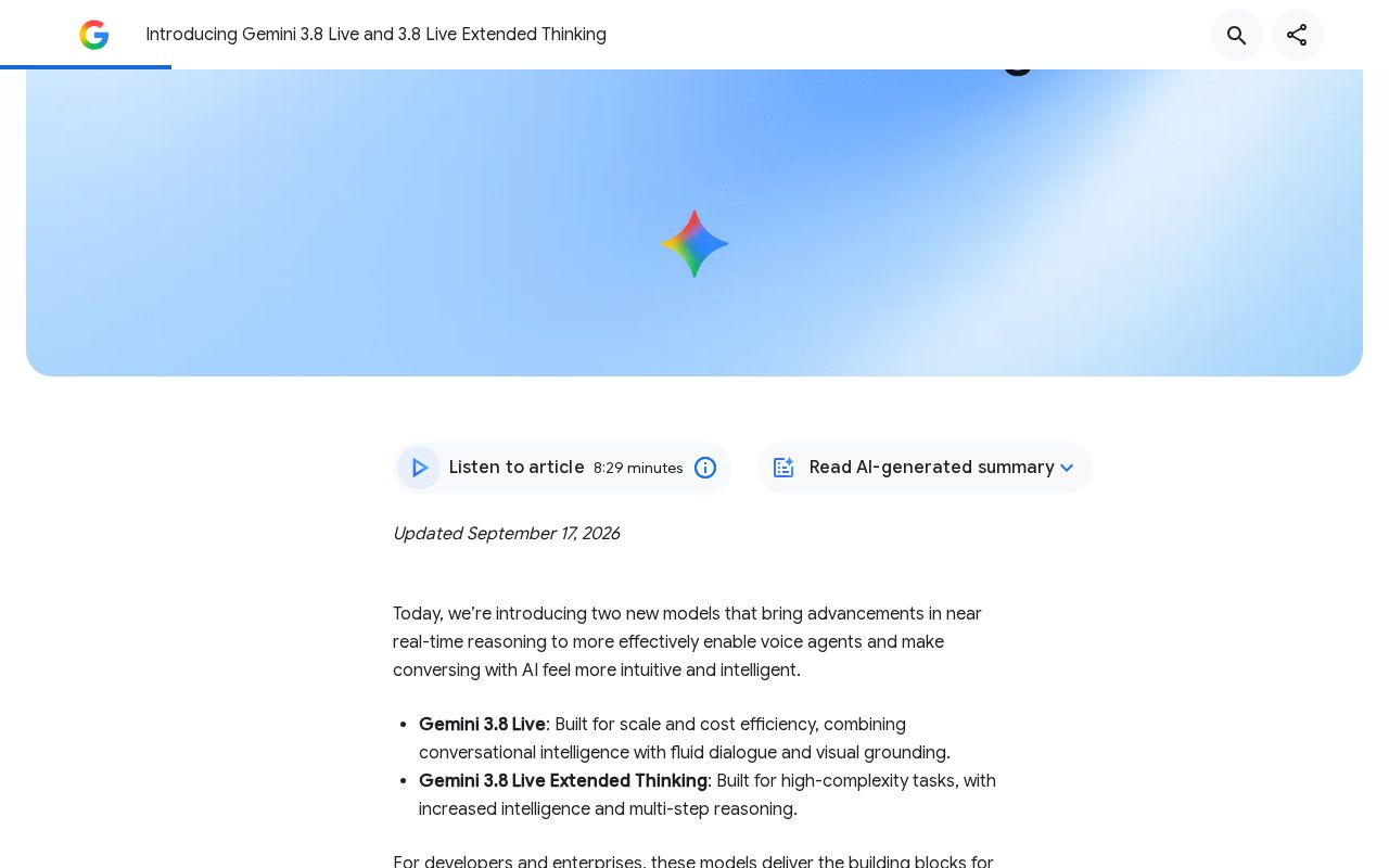 Gemini 3.8 & 3.8 Live Extended Thinking screenshot 2