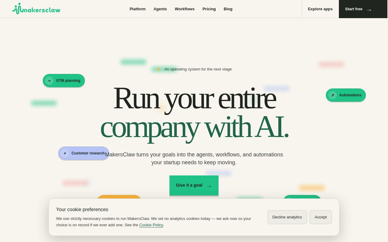 Makersclaw 2.0 screenshot 1