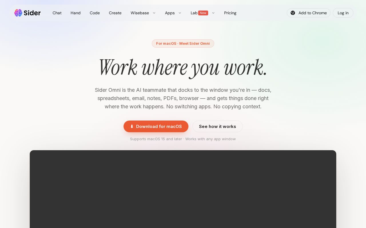 Sider Omni Sidebar screenshot 2