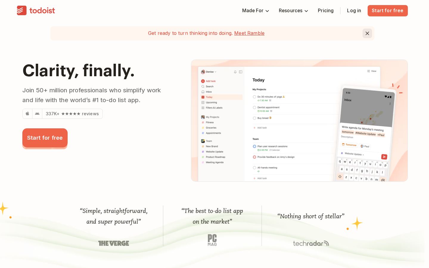 Todoist screenshot 1