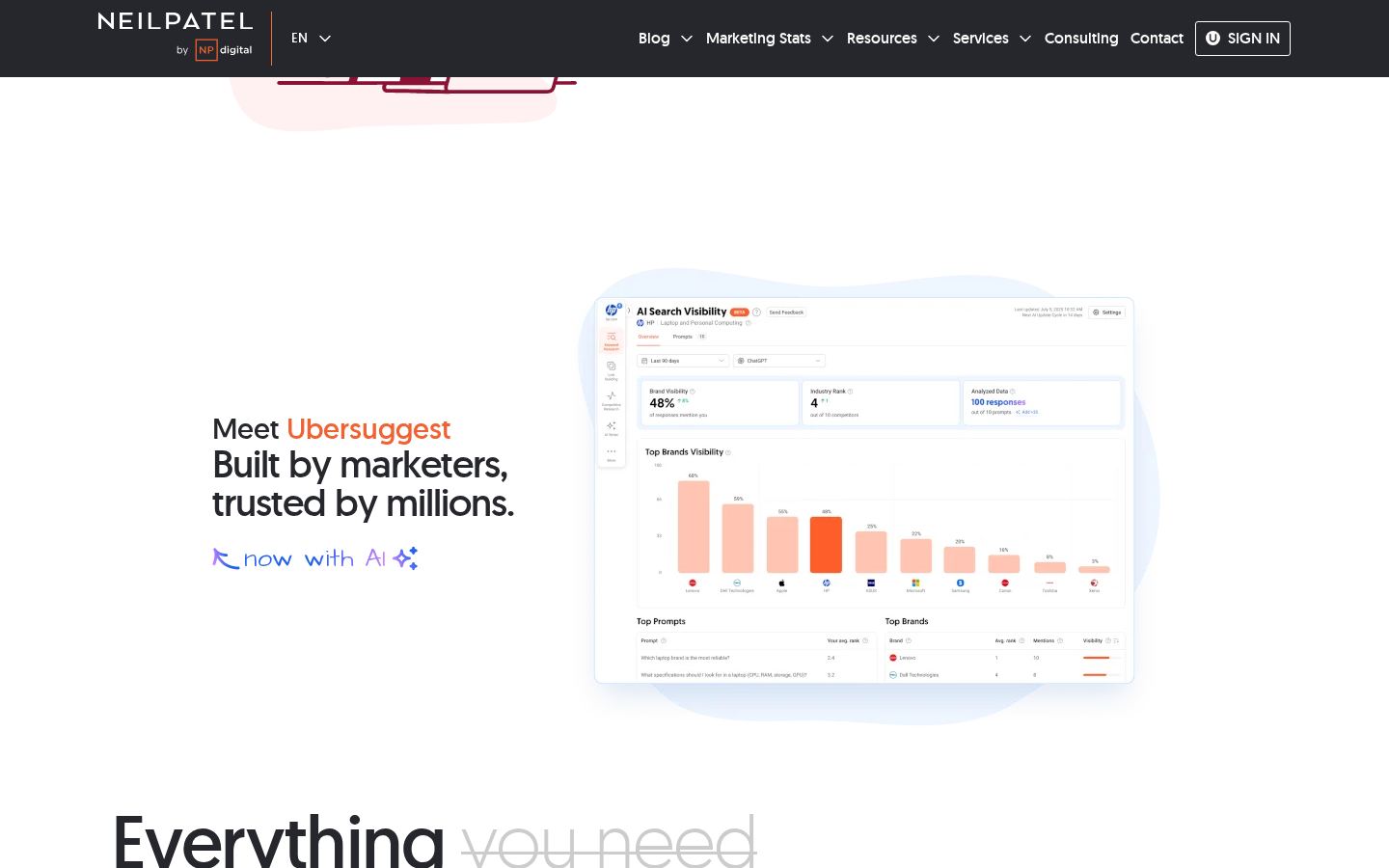 Ubersuggest screenshot 2