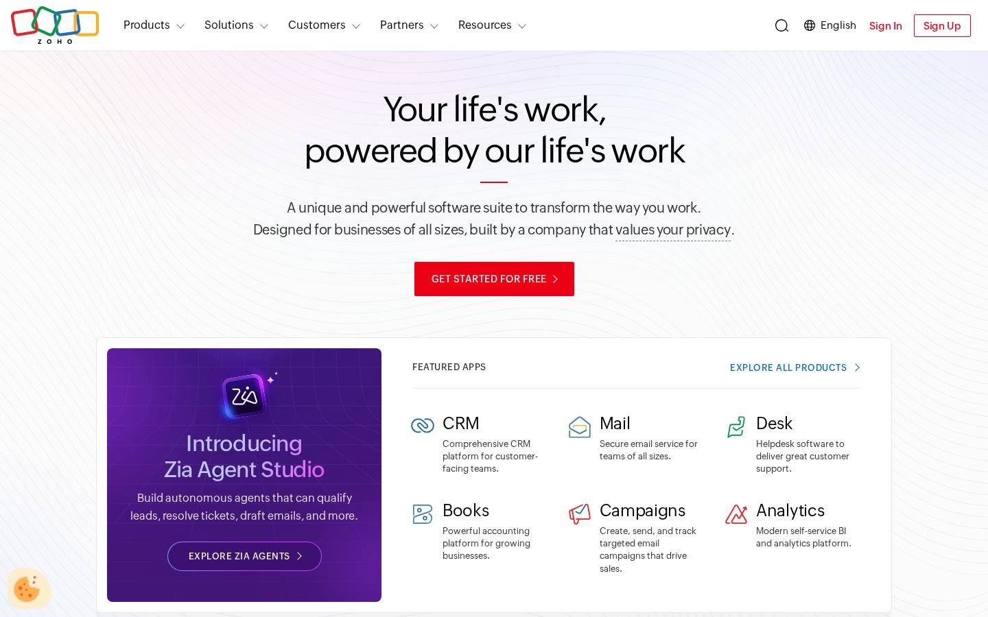 Zoho screenshot 1